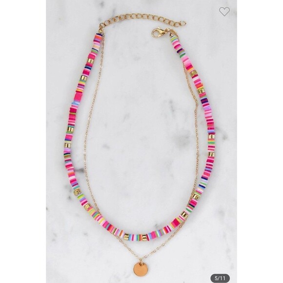 NWT Polymer Clay Beaded Necklace (Adjustable) - Picture 9 of 9